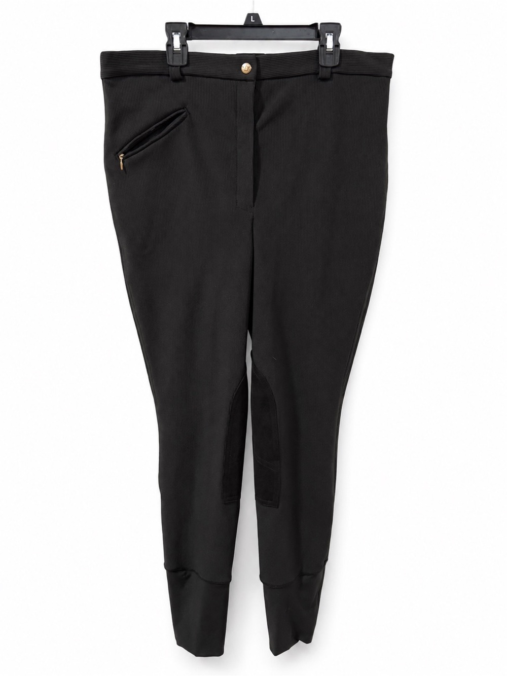 TuffRider Ladies Black Equestrian Riding Breeches Knee Patch Pants Size 34